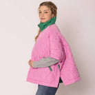 Pink and Green Quilted Puffer Poncho - Willow and Queen