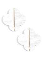 Gold and Enamel Quatrefoil Stud Earring - Willow and Queen