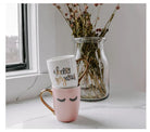 Eyelashes - Pink and Gold Coffee Mug - 16 oz - Willow and Queen