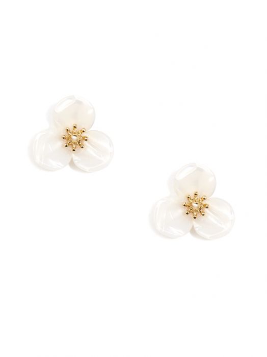 Tortoise Lotus Stud Earring | Multiple Colors - Willow and Queen