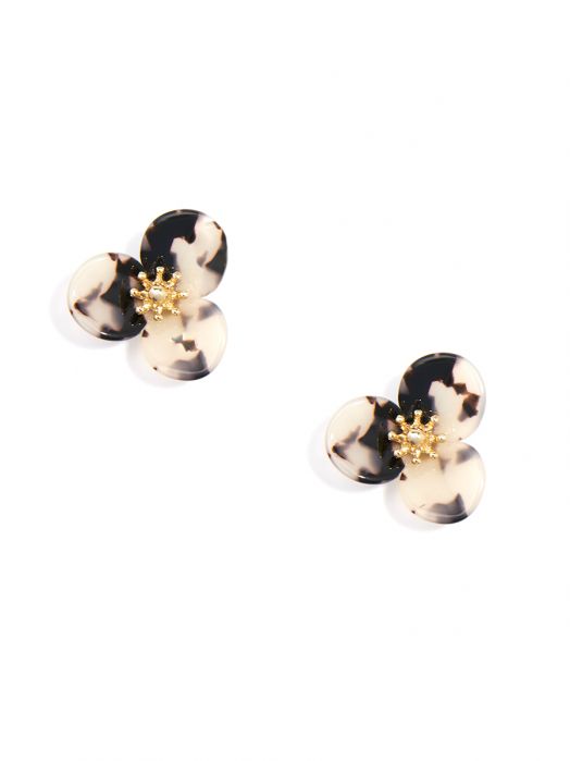 Tortoise Lotus Stud Earring | Multiple Colors - Willow and Queen