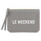 Grey Canvas Pouch - Le Weekend - Willow and Queen